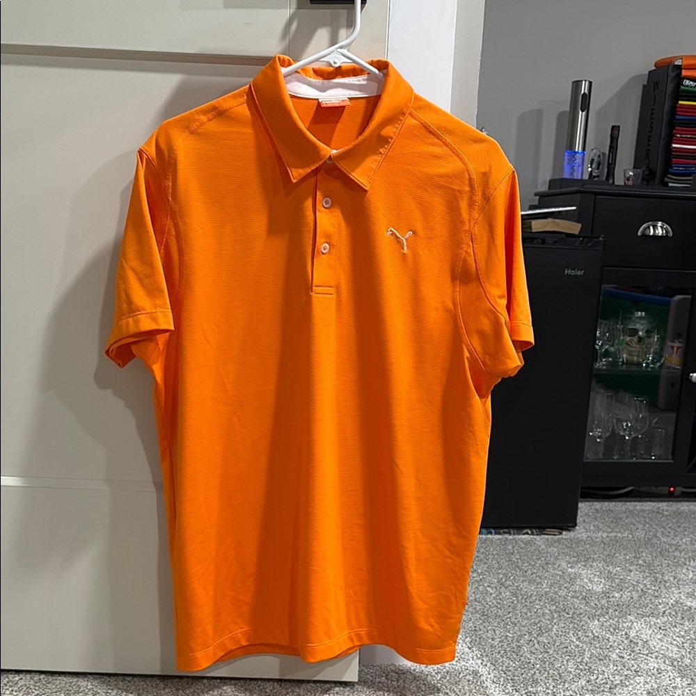 Puma Men's Orange Polo Shirt